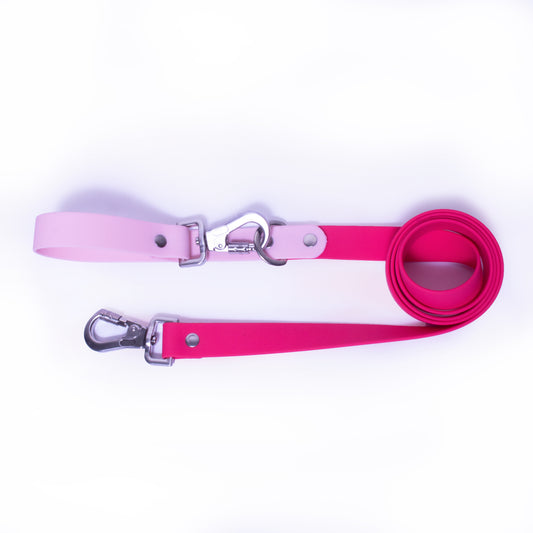Traílla doble función Impermeable Cherry  (ancho 1.5 cm)