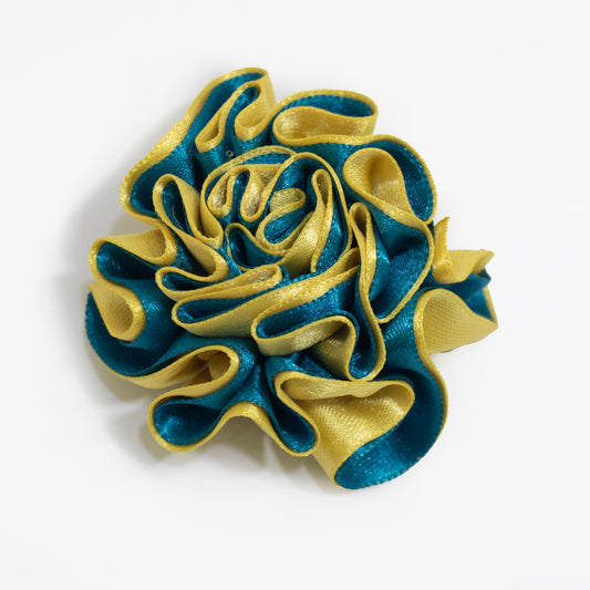 Flor Ocre/azul celeste