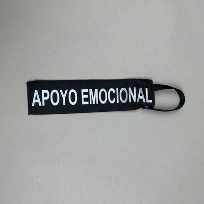 TAG para traílla APOYO EMOCIONAL (negro)