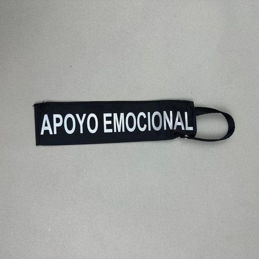 TAG para traílla APOYO EMOCIONAL (negro)