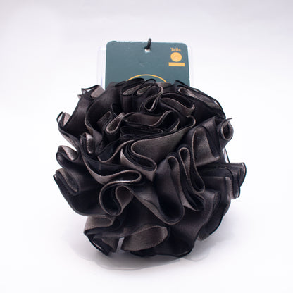 Flor Negro/gris oscuro con velo