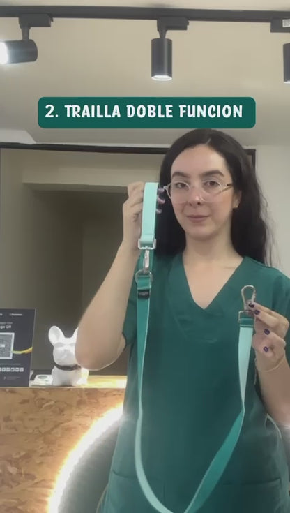 Traílla doble función morada